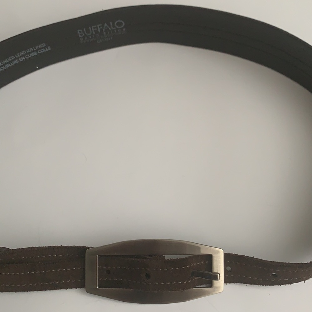 Made in🇨🇦Buffalo 💯% Crocodile Embossed Leather/Suede Belt - Picture 8 of 13